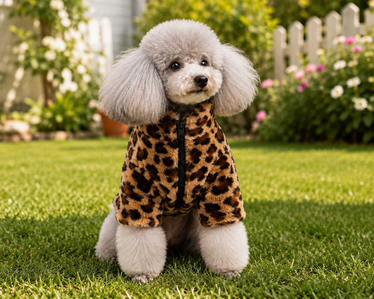 Dog Clothes Small Dog Autumn Winter Coat  Leopard Print Fur and Fleece Thermals Puppy Apparels Warm Dog´s Sweater Cute Products