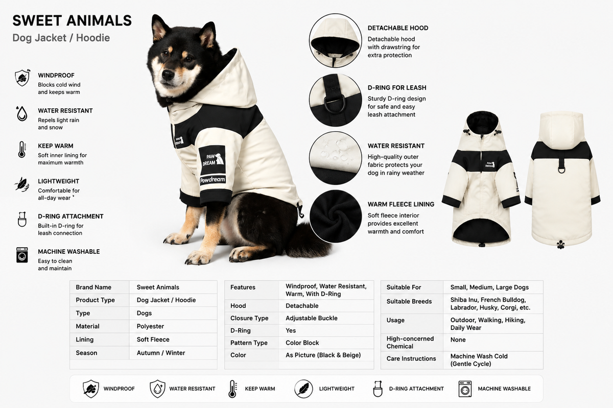 Pet Dog Clothes The Dog Fans Fashion Dog JackeT Outdoor Pet Clothing XS-5XL Medium Large Dog Rain Coat Puppy Waterproof Jacket