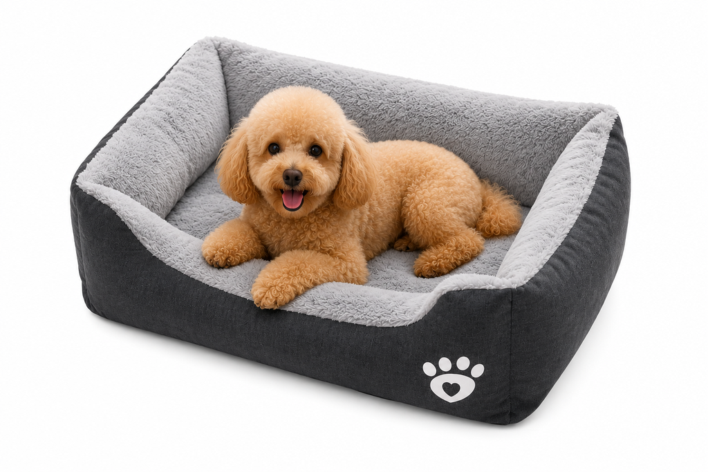 Schwarzes Hundebett Plüsch-Schlafbett für große, mittlere und kleine Hunde, rutschfeste und bissfeste Schlafmatte für Haustiere