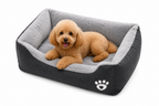 Schwarzes Hundebett Plüsch-Schlafbett für große, mittlere und kleine Hunde, rutschfeste und bissfeste Schlafmatte für Haustiere