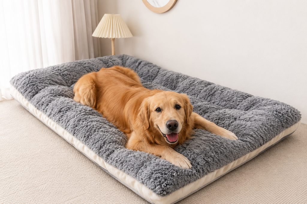 Großes Plüsch-Hundebett Sofa Verdicktes Superweiches Polyester Haustiermatten Hundeboxmatte Bett für kleine mittlere große Hunde