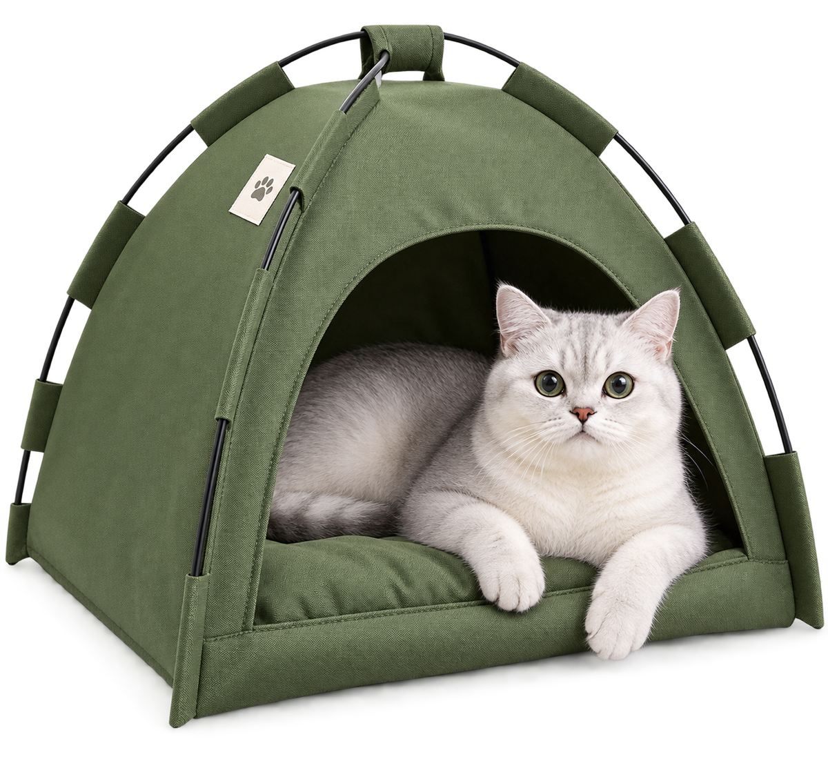 Pet Tent Bed Removable Cat Sofa Basket Canvas Semi-enclosed Cat House Dog Cave Hut Cat Sleeping Bed for Room Decor Pet Supplies
