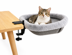 Katzen-Schreibtischbett, einfaches Zusammenklappen, versenktes Design, platzsparend, halbkreisförmige Katzen-Schreibtisch-Hängematte für Heimbüros und Wohnungskatzen