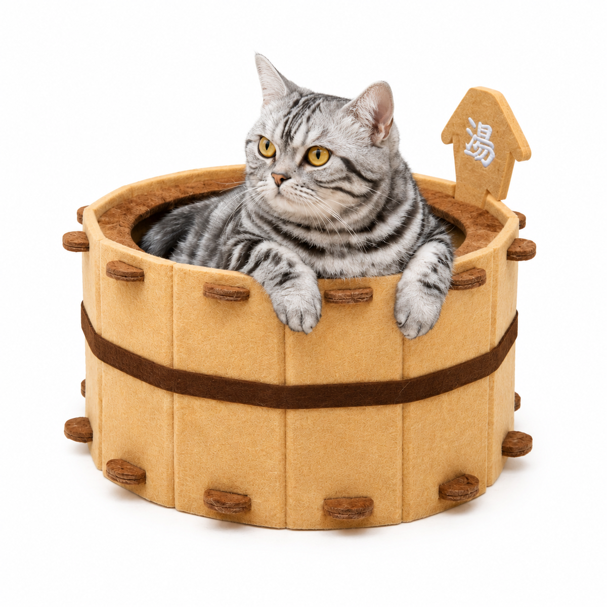 Four Seasons Bathtub Cat House Semi-Enclosed Felt Cat Bed Sturdy Washbasin Design for Claws Sharpening And Sleeping