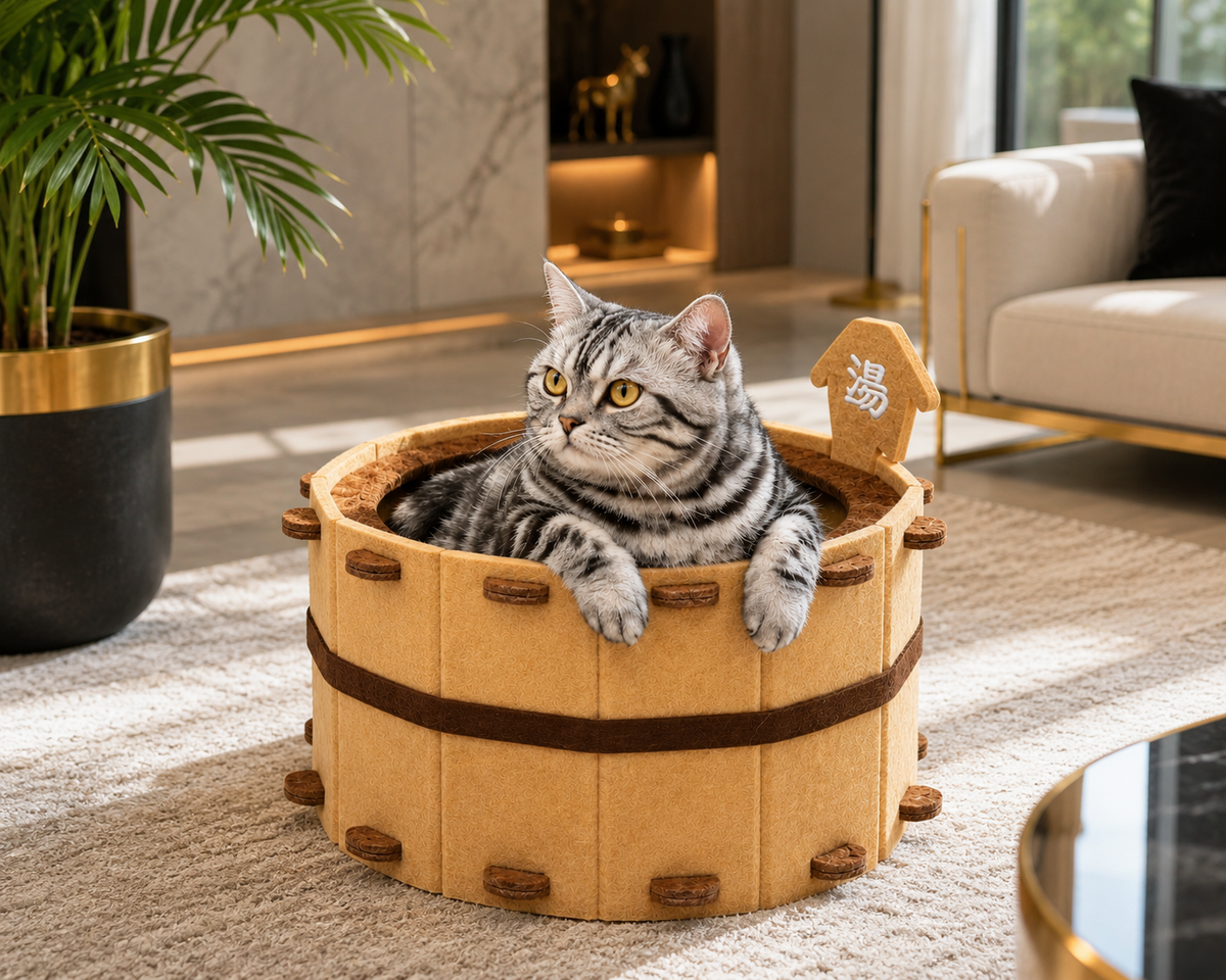 Four Seasons Bathtub Cat House Semi-Enclosed Felt Cat Bed Sturdy Washbasin Design for Claws Sharpening And Sleeping