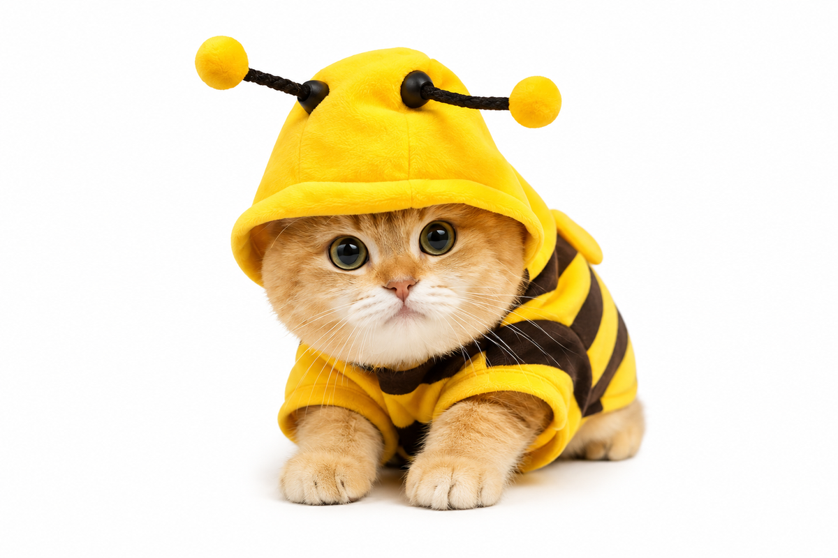 Funny Cat Clothes Anti-Slip Small Bee Beagle Dog Cute Blue Cat Spring and Autumn New Pet Hoodie