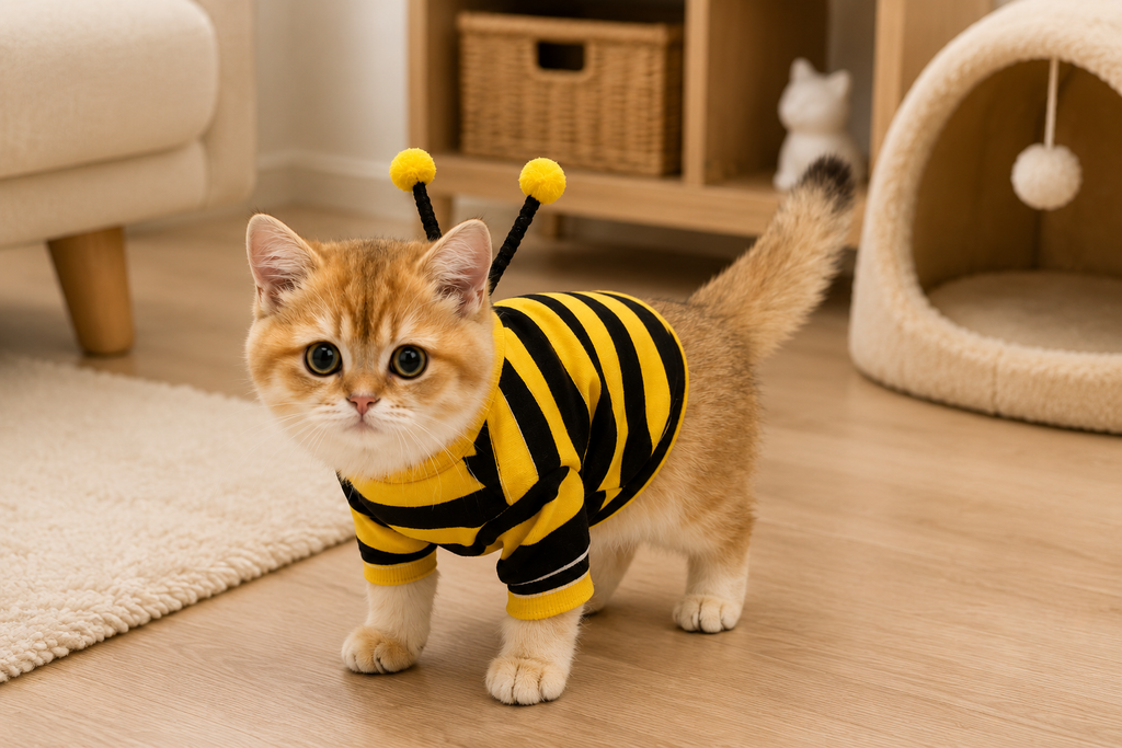 Lustige Katzenkleidung, rutschfester kleiner Bienen-Beagle-Hund, niedliche blaue Katze, Frühling und Herbst, neuer Haustier-Hoodie