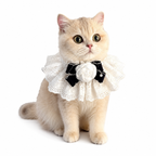 Cat Dog Collar Silk Wedding Cat Puppy Ribbon Scarf Princess Style Lace Collar Bell Necklace Bib New Kitten Accessories Bowtie