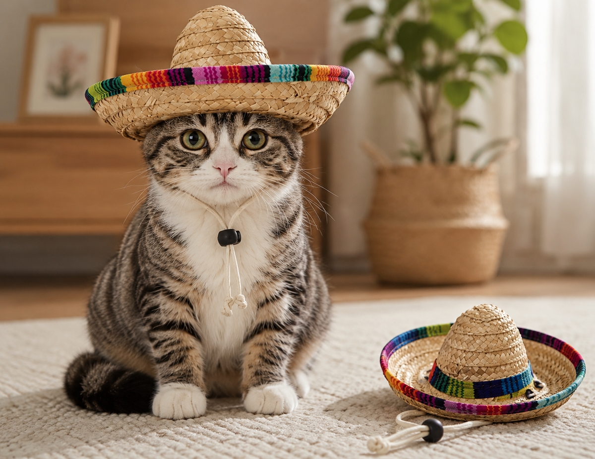 Summer Pet Cat Hat Adjustable, Breathable, Fashionable Cat and Dog Sun Protection Decoration Design Party Supplies