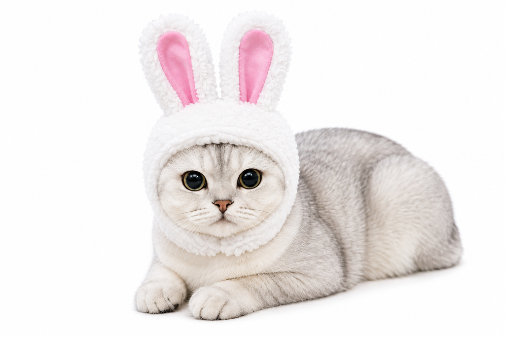 Cat Decorative Pet Products New Warm Cat Head Cover Rabbit Ear Plush Hat Lamb Accessories Pet Hat Cat Clothes  S9M7