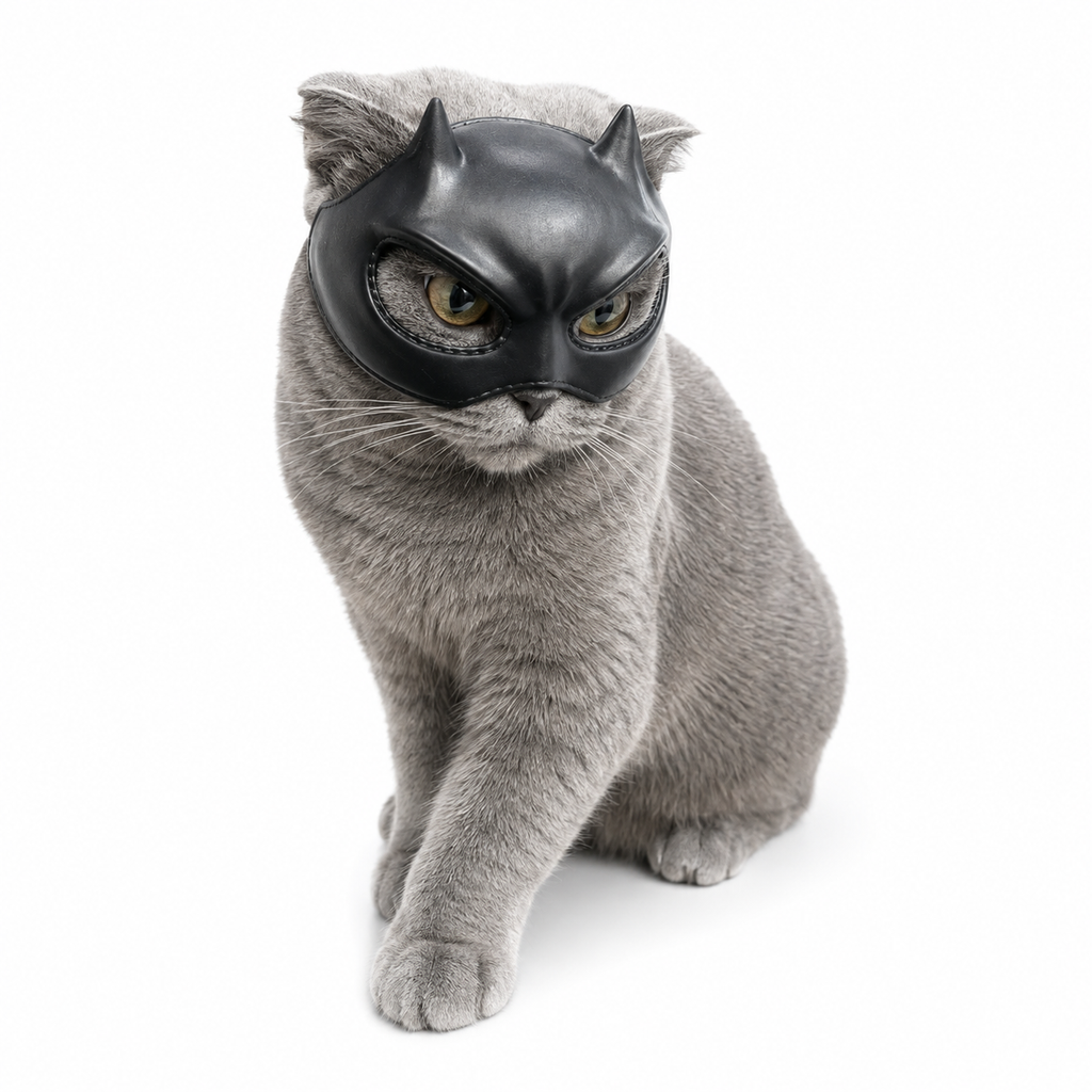 Katzen-Fledermaus-Maske, tierisches Rollenspiel-Kopfstück, figurbetontes Haustierkostümzubehör, skurrile und bezaubernde Katze