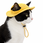 Cute Cat Dog Pets Hat with Ear Hole Dog Beach Visor Hat Sunhat for Cat Accessories Sun Cap Pet Outdoor Hat Supply for Dog Costum