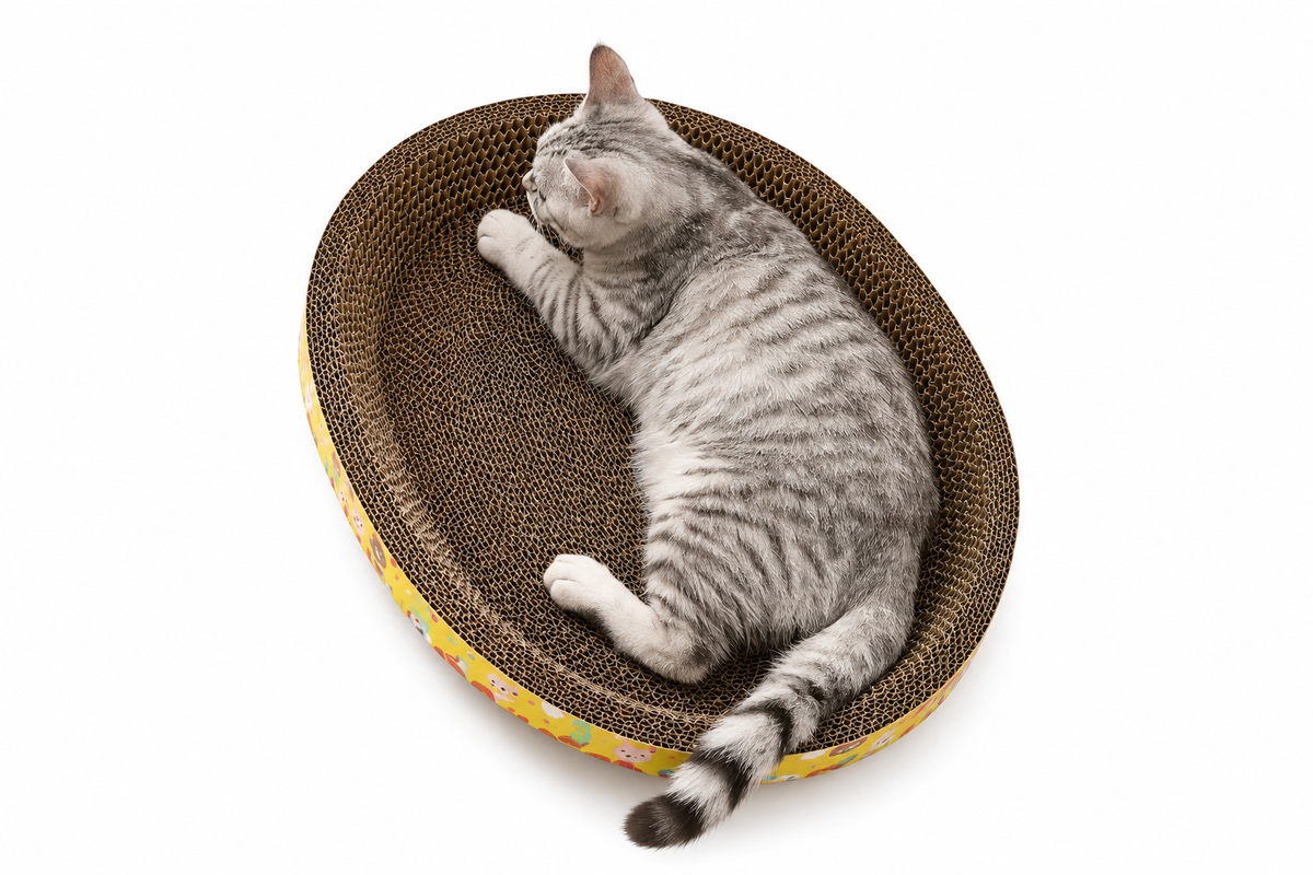 Cat Scratching Board Protect Furniture Grinding Claw Toys Oval Corrugated Paper Wear-resistant Cat Nest Cat Accessories