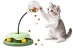 Cat Feeder Toy for Indoor Cat Slow Feeders Spring Toy Funny Track Ball Roller Turntable Exercise and Playing