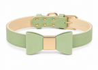 Custom PU Leather Dog Collar Soft Bowknot Pet Collars 8 Colors Free Engraved Name Puppy Cat Necklace for Small Medium Large Dogs