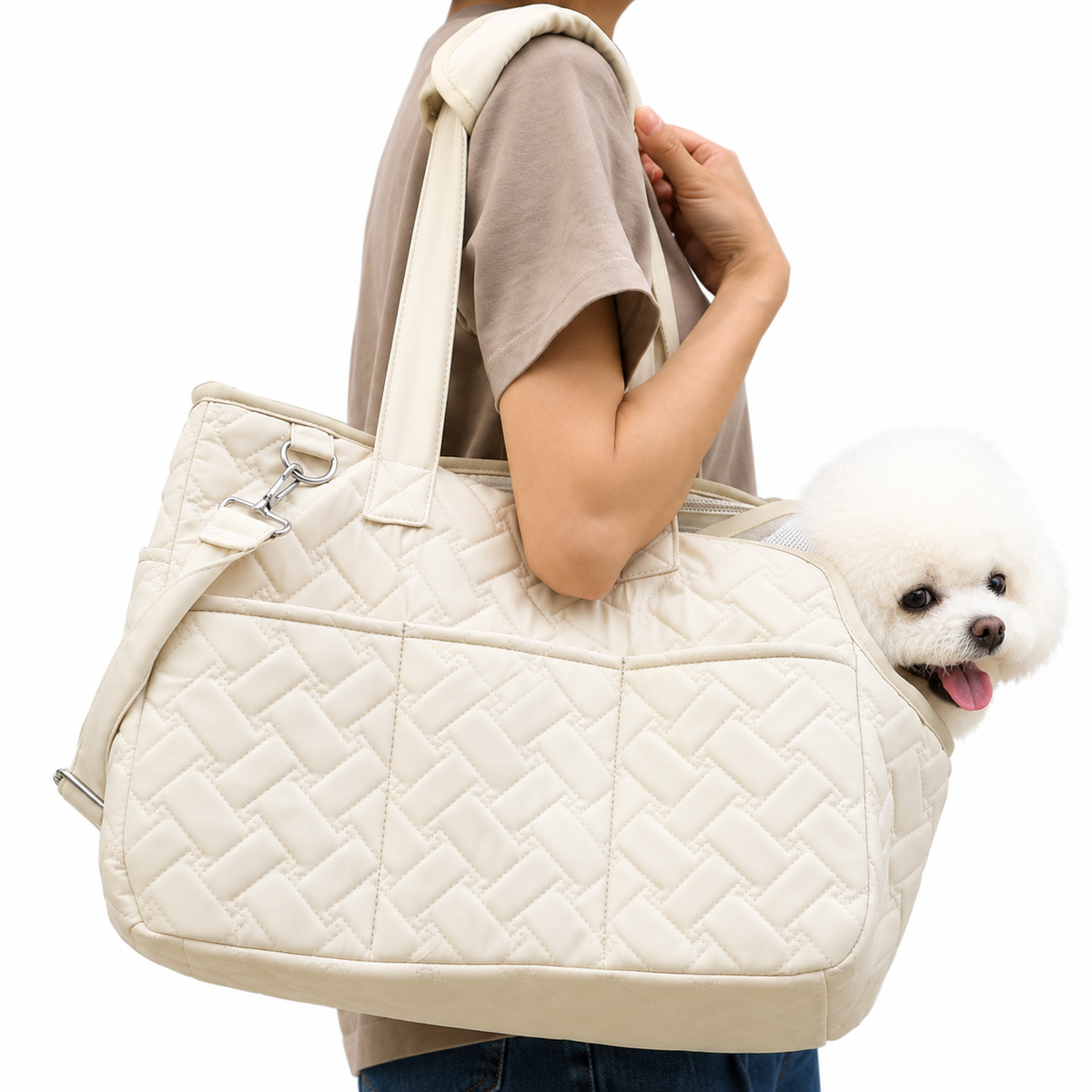 Pet Carrier Bag for Travel Portable, Breathable Car Pet Bag for Small Dogs and Cats, Handheld Travel Pet Bag for 6.5Kg