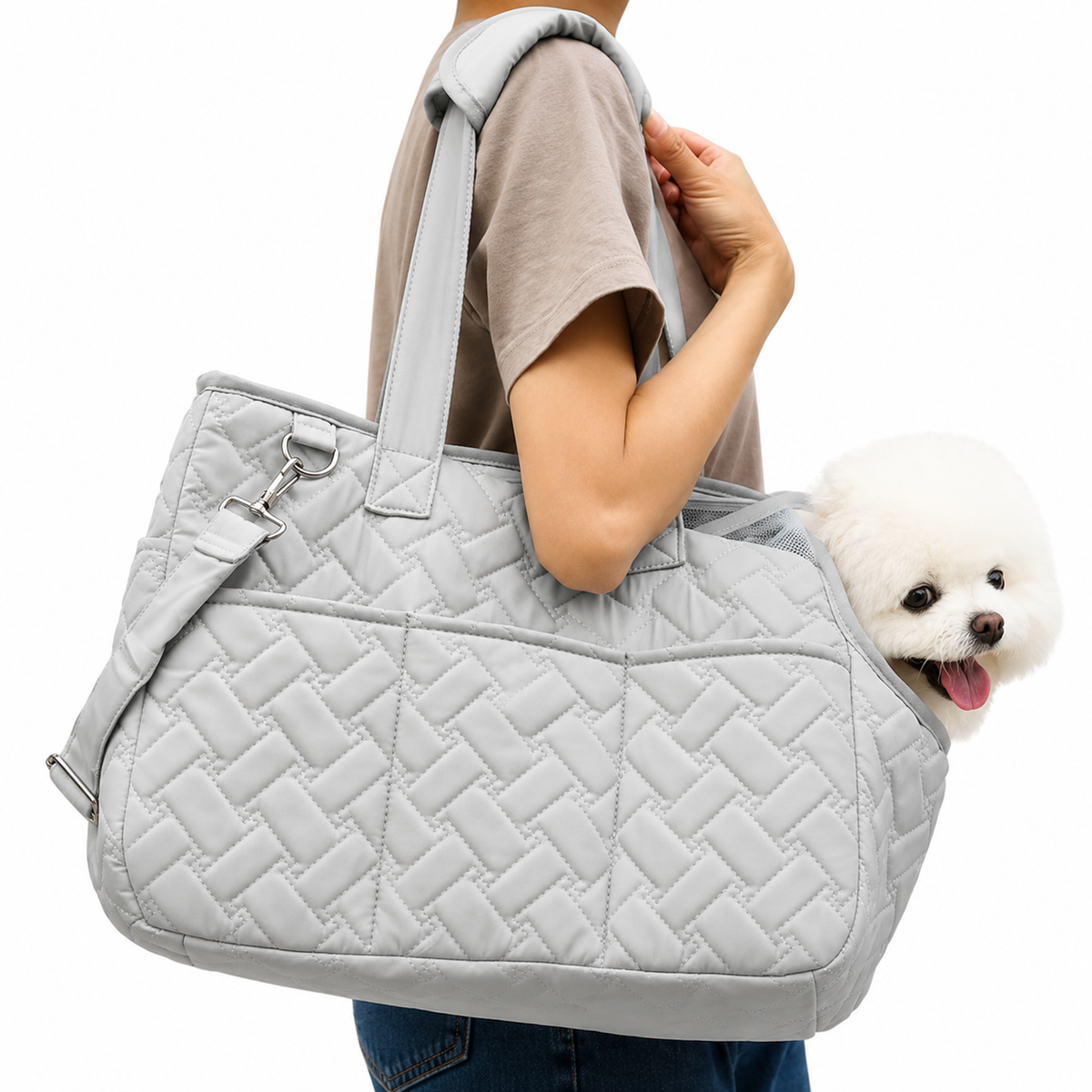 Pet Carrier Bag for Travel Portable, Breathable Car Pet Bag for Small Dogs and Cats, Handheld Travel Pet Bag for 6.5Kg