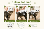 Dinosaur Skeleton Glow in Dark Cat Costume, Plush Halloween Pet Hood Outfit