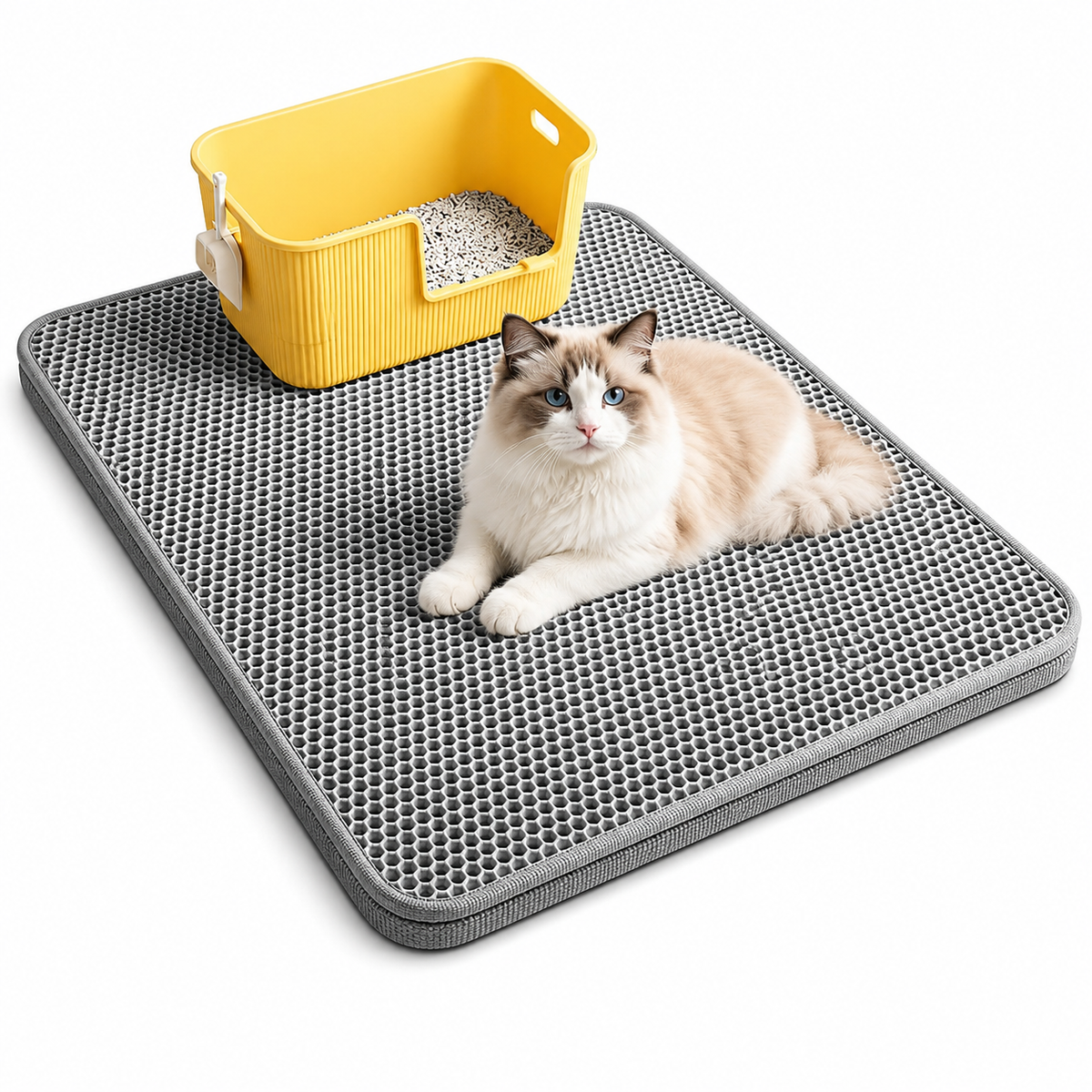 Extra Large Cat Litter Mat Heavy Duty Waterproof 2 Layer Non Slip Washable Pet Floor Protector Litter Box Sand Stopper