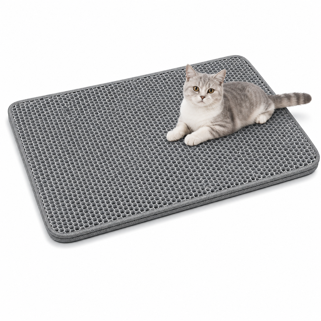 Extra Large Cat Litter Mat Heavy Duty Waterproof 2 Layer Non Slip Washable Pet Floor Protector Litter Box Sand Stopper
