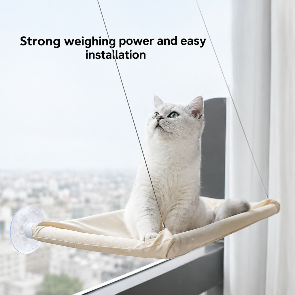 Winter Katzenfenster Hängematte Saugnapf platzsparend Ganzjahres-Haustierbett einfache Installation Katzenklettergerüst