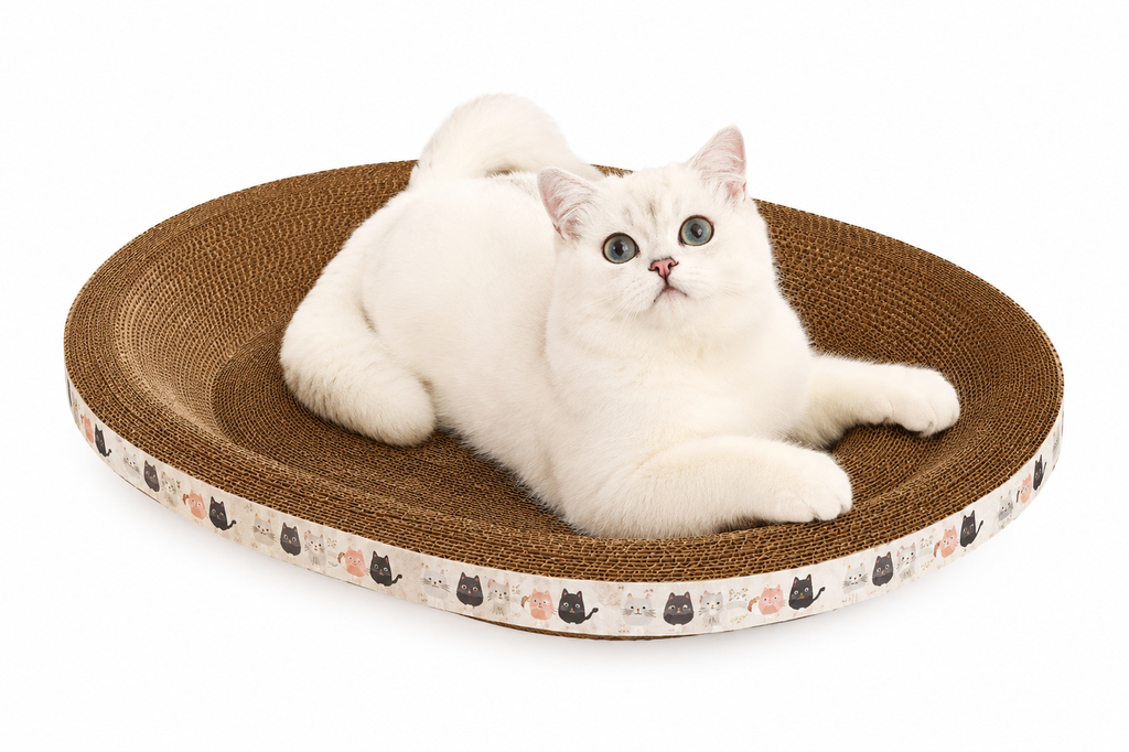 Kratzbaum aus Wellpappe mit Katzenminze, verschleißfest und kratzfest, Katzenbett, Kratzsofa, Schutz für Katzenmöbel