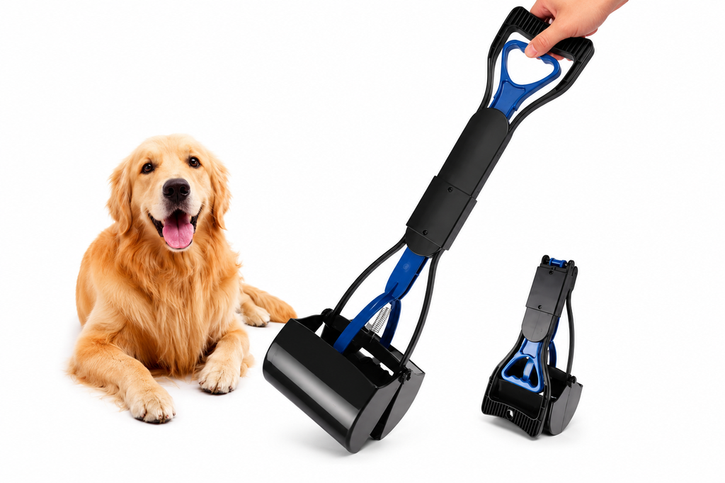 Dog Pooper Scooper Pet Long Handle Jaw Poop Scoop Picker Excrement Collector Clean Tools Outdoor Foldable Animal Feces Cleaner
