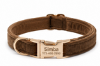 Personalized Velvet Collar Soft Pet Choker Free Custom Name Phone Number Adjustable Velvet Kitty Neckband Small Dog Identity