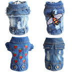 Fashion Katze Jeansweste Welpenjacke Lässige Jeansmantel Outfits Frühling Herbst Katzenkleidung für Kätzchen Kleine Mittlere Katzen Haustierbekleidung