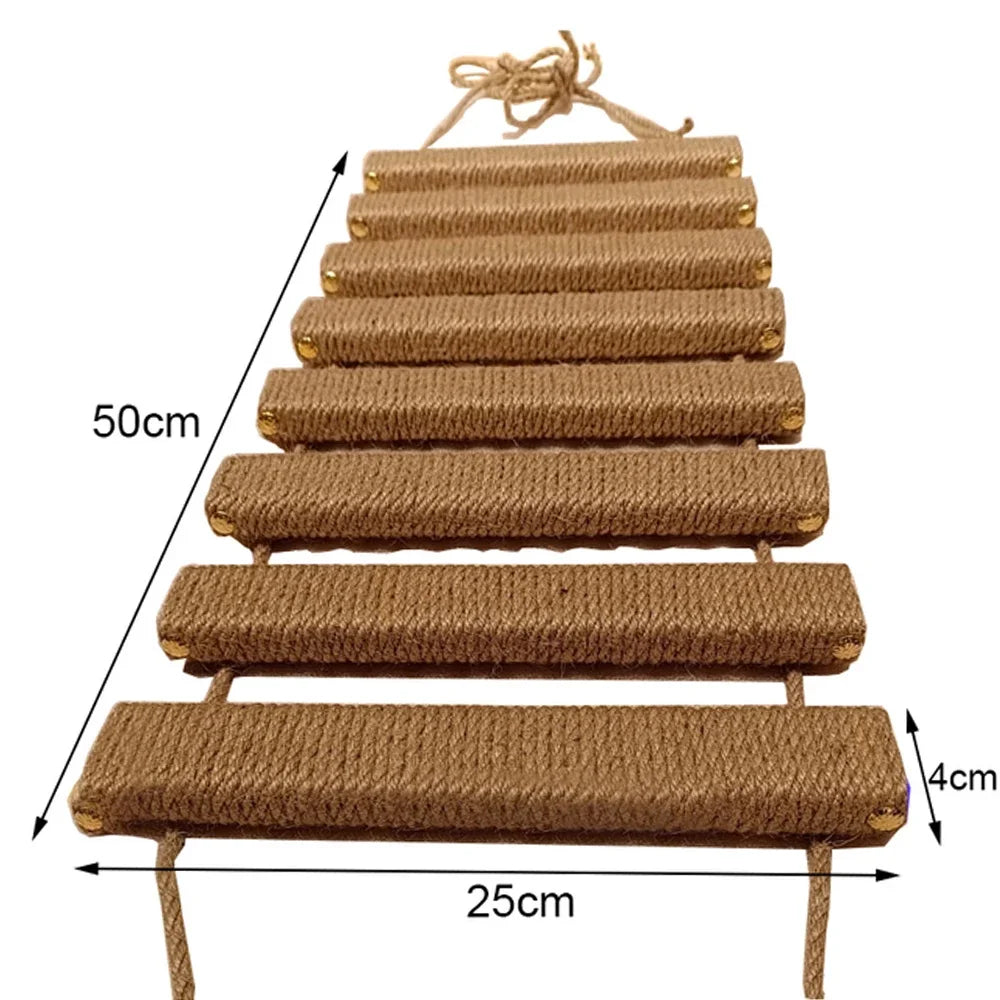 Wall-mounted Cat Climbing Frame 50cm Cat Climbing Ladder  Hammock  Activity Sisal Cat Grab Post Cat Pedal Indoor Cat House