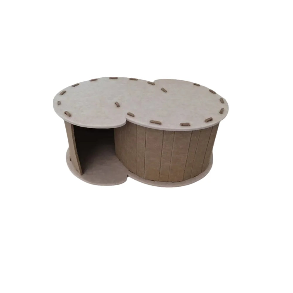 Pet Toys S-shaped Felt Cat Tunnel Bed Scratch Resistant Ventilated Semi Enclosed Cat Nest Detachable with Holes Cat Cave Playing