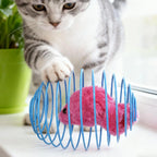 Cat Spiral Toy Interactive Fun Colorful Stretchable Spring Indoor Cat Toys for Home Outdoor Play Training Exercise Mental
