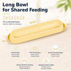 Extra Long Pet Feeding Bowl for Multiple Cats Dogs Anti Slip Anti Tip Tilted Neck Protection Food Water Feeder