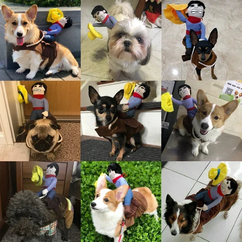 Hundekleidung Lustiges Cosplay Halloween Kostüm Welpen Kätzchen Cowboy Kleidung Kreative Haustier Neuheit Party Outfits Bulldogge Mops Chihuahua