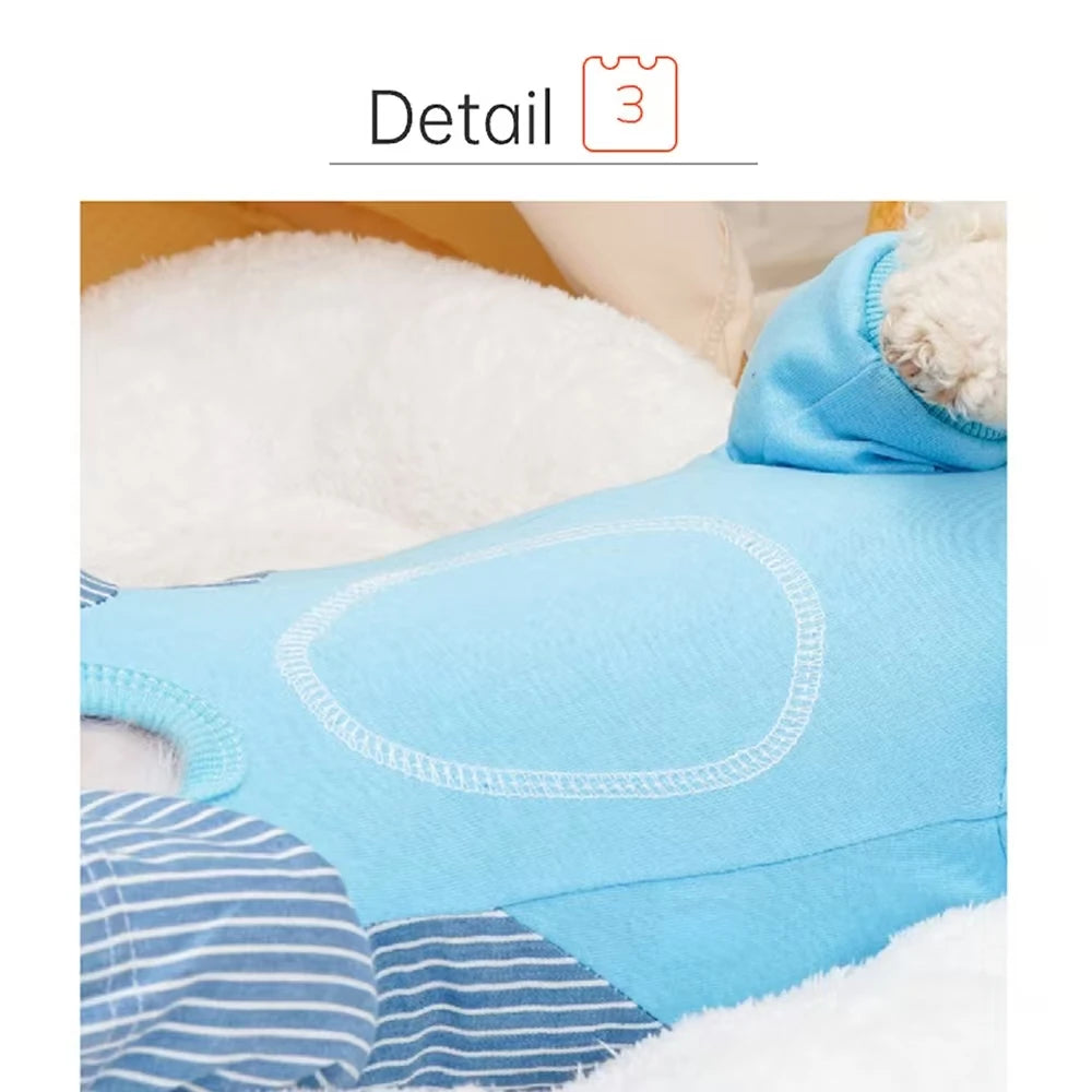 Hundekleidung Ganzjährig Weiches, dehnbares Haustier-Shirt für Welpen, Kätzchen, Atmungsaktive Baumwoll-Haustierkostüme, Gestreifte Alltagsoutfits
