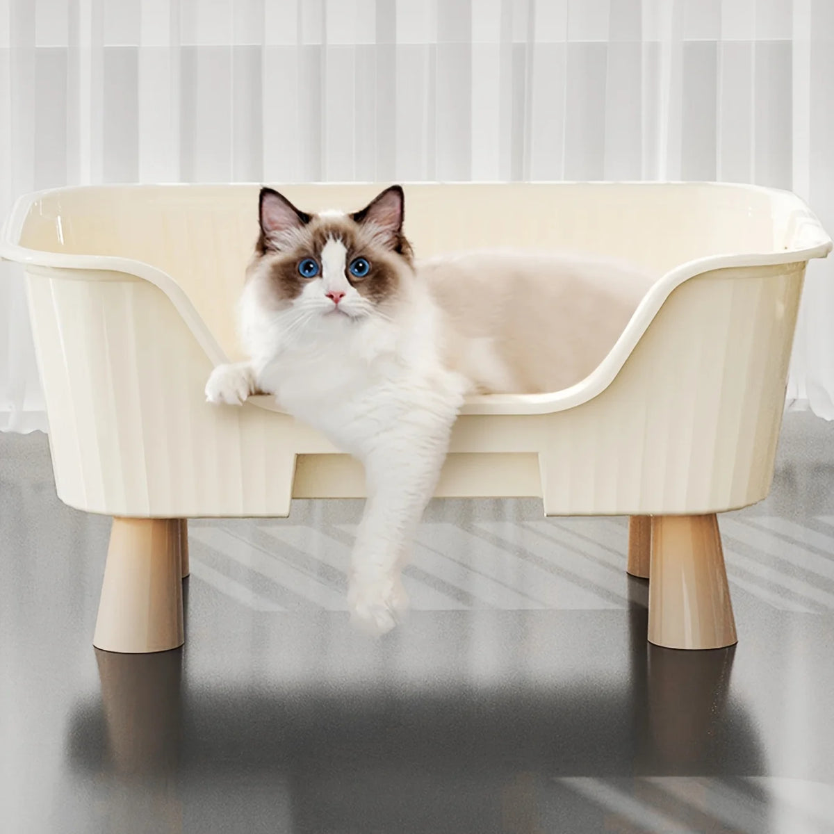 Luxurious Household Cat Bed Suitable for All Seasons, Small-Sized, Bite-Resistant, Windproof, Ice-Proof, Cat Toy and Bed Combo for Spring and Summer