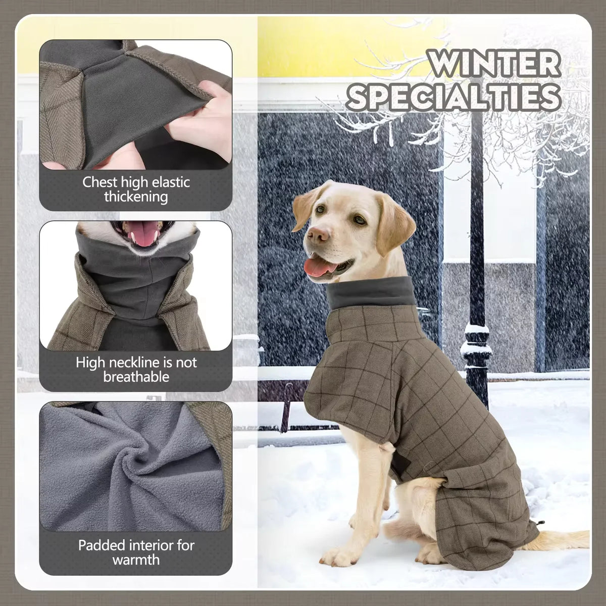 Pet Autumn and Winter Clothes Dog Cotton Clothes English Gentleman Windbreaker Coldproof Warm Dog Coat