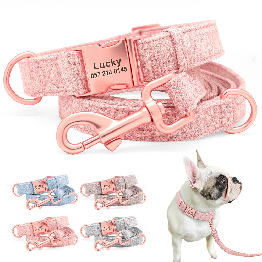 Personalisiertes Hundehalsband, verstellbar, Nylon, mit Gravur, für kleine, mittlere und große Hunde, Chihuahua, Pitbull