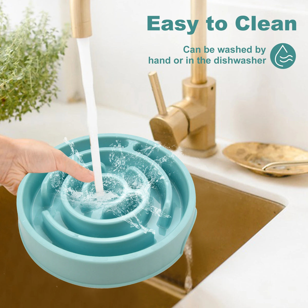 Ev heyvanları üçün it yavaş yemləmə qabı, əyləncəli, sürüşməyən, udmağa qarşı, yavaş yemək qabı, böyük, orta, kiçik itlər, balalar üçün ekoloji it qabı