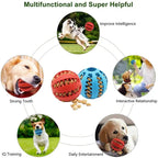 Hundespielzeugball, Ungiftiger Bissfester Spielzeugball für Haustierhunde, Welpen, Katzen, Hundefutterspender, Kauspielzeug, Zahnreinigungsball