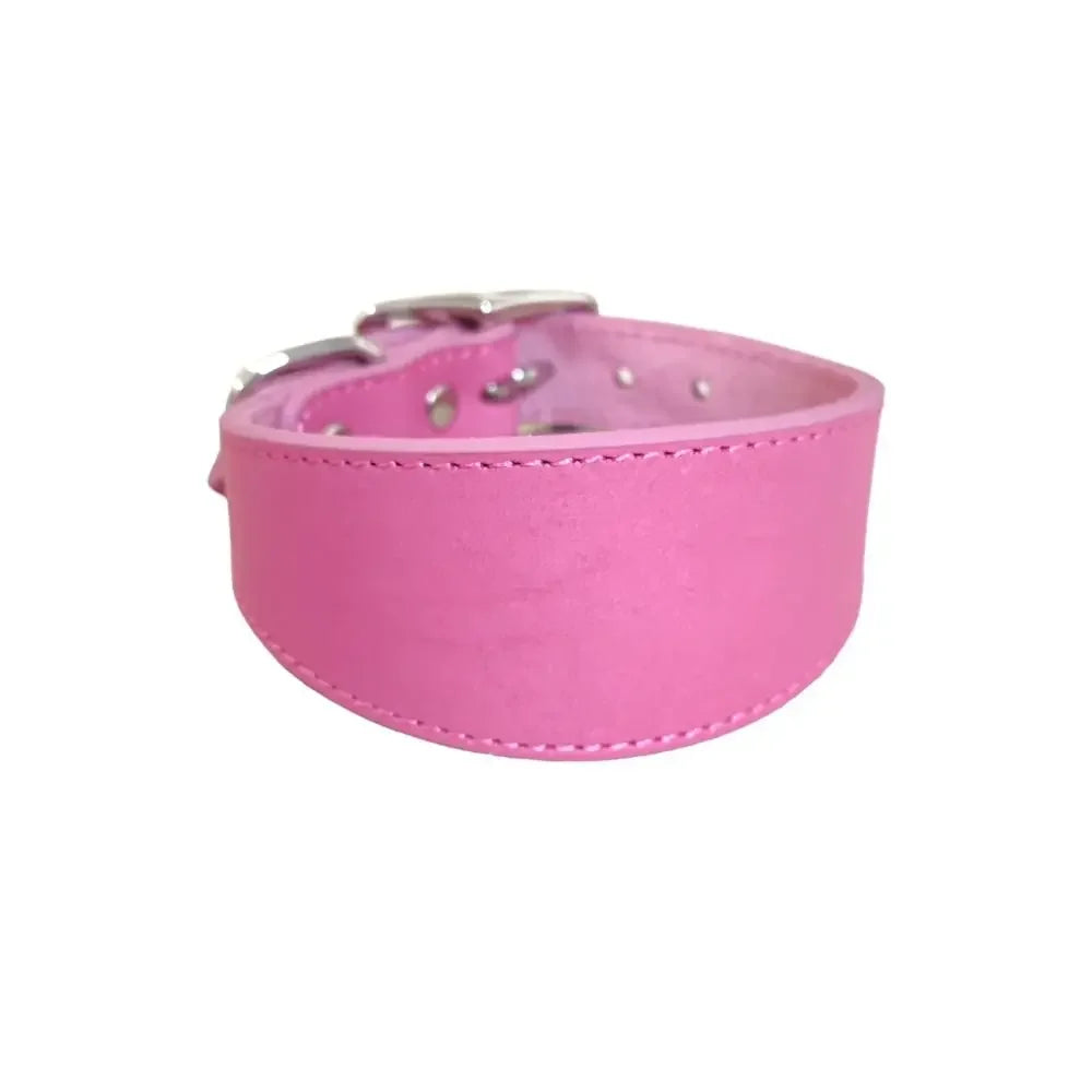 Adjustable Wide Dog Collar Soft Cowhide Leather Pet Collars Strap Comfortable No Pull Large Breeds Collars Italian Greyhounds