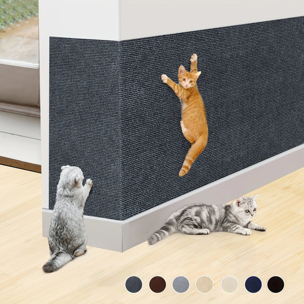Katzenkratzmatte selbstklebend, interaktive Haustier-Katzenklettermatte, Wand-Ersatz-Kratzpolster, Möbelschutzaufkleber
