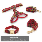 Hundehalsband Weihnachten Luxus 5-teiliges Geschenkset für Haustiere Personalisiertes Hundegeschirr Halsband Leine Kotbeutel Individuelle Mini-Größe Katzenhalsband