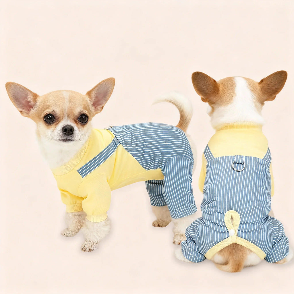 Hundekleidung Ganzjährig Weiches, dehnbares Haustier-Shirt für Welpen, Kätzchen, Atmungsaktive Baumwoll-Haustierkostüme, Gestreifte Alltagsoutfits