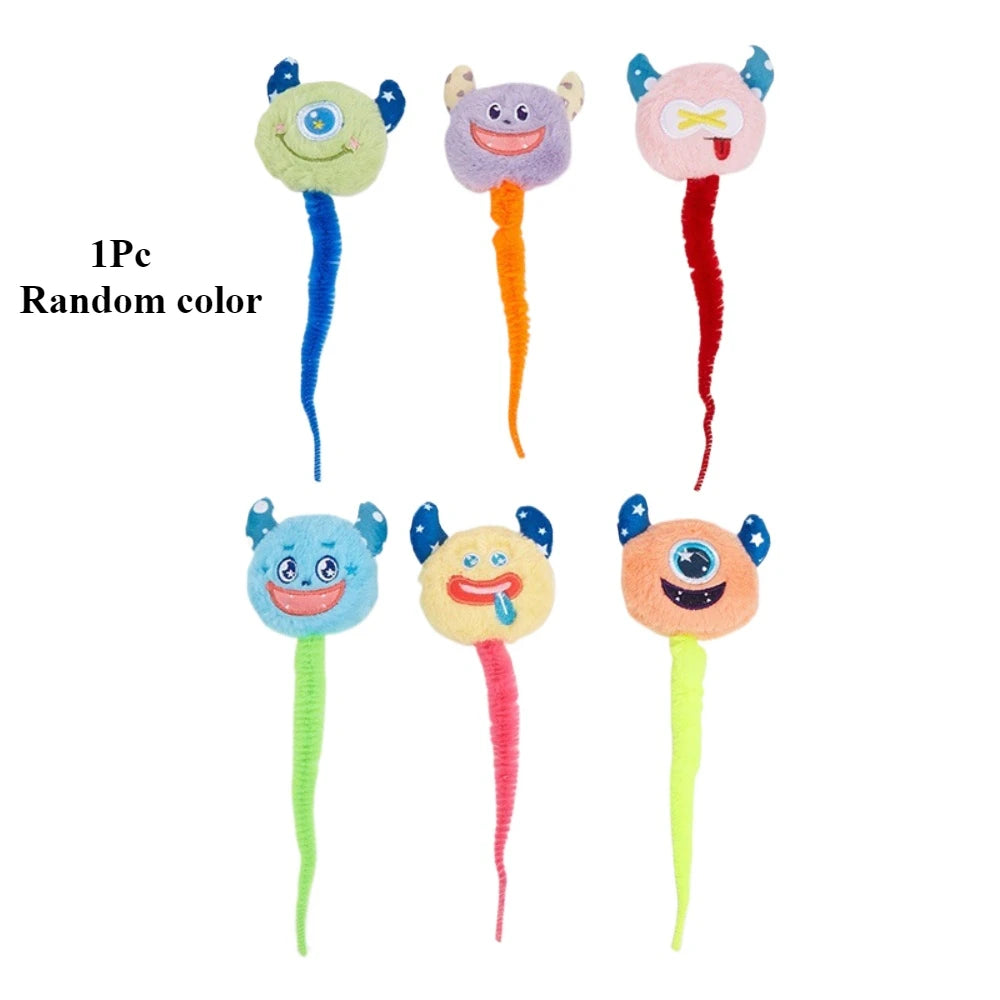 Cat Interactive Toy Plush Monster Kitten Toys Indoor Cat Worm Caterpillar Catnip Toy Cat Teeth Grinding Toy Pet Supplies