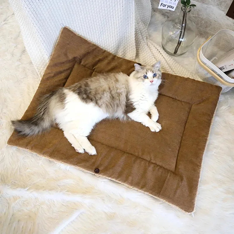 Katzenbetten für den Winter Warme Accessoires Katzenhäuser Hundebett Korb Matte Sachen Kissen Haus Welpenartikel Haustierbedarf