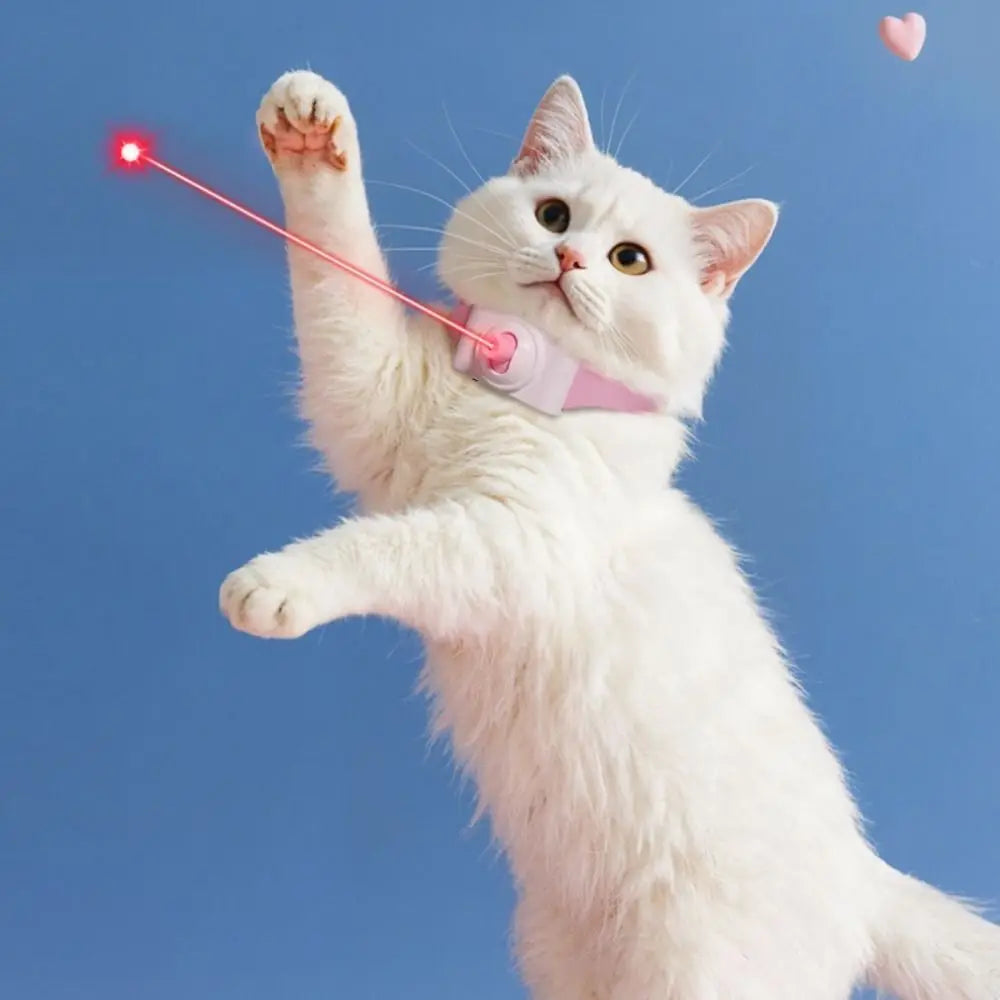 Neues automatisches Katzen-Laser-Spielzeug, elektrisches Haustierzubehör, Katzen-Laser-Halsband mit LED-Licht, LED-Katzenhalsband für Katzenzubehör