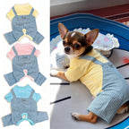 Hundekleidung Ganzjährig Weiches, dehnbares Haustier-Shirt für Welpen, Kätzchen, Atmungsaktive Baumwoll-Haustierkostüme, Gestreifte Alltagsoutfits
