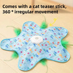 Katzenjagdteppich, Teaserstab, Fünfzackiger Stern Spielzeug, Automatisch Rotierendes Rad, Selbst-Hallo, Versteckhaube, Interaktives Katzenspielzeug