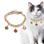 Pet Collar for Small Dogs Cats Adjustable Diamond Pendant Tassel Dog Collar Puppy Necklace for Wedding Valentines Day Gift